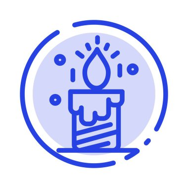 Mum, Işık, Düğün, Aşk Mavi Noktalı Çizgi Simgesi