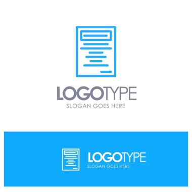 Kitap, Eğitim, Çalışma Blue Outline Logo Sloganı için Yer