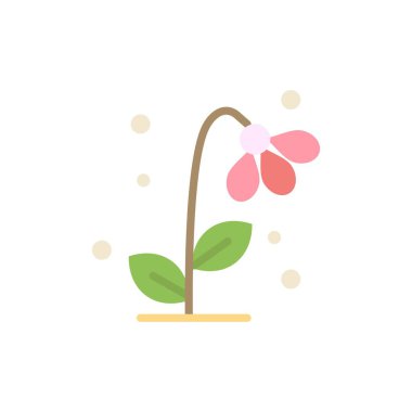 Flora, Çiçek, Çiçek, Doğa, Bahar Düz Renk Simgesi. Vektör i