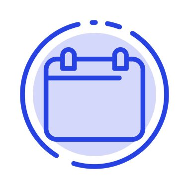 Takvim, Gün, Tarih, Yıl Mavi Noktalı Çizgi Simgesi