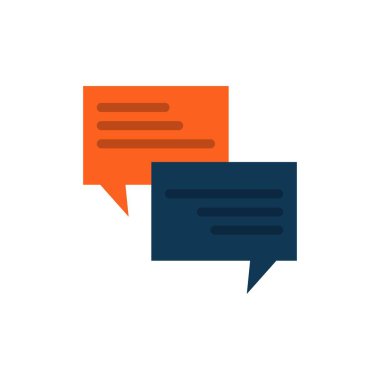 Sms, Mesaj, Popup, Bubble, Sohbet Düz Renk Simgesi. Vektör simgesi 