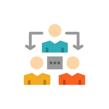 Bağlantı, Toplantı, Ofis, İletişim Düz Renk Simgesi. Vec