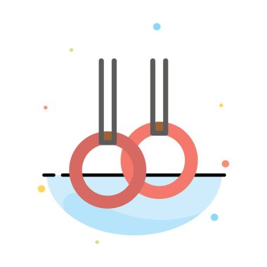 Atletik, Jimnastik, Yüzükler Soyut Düz Renk Simge Şablonu