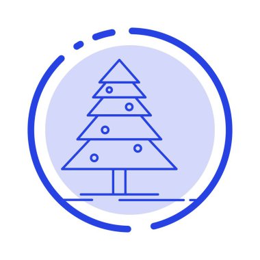 Ağaç, Orman, Noel, Xmas Mavi Noktalı Çizgi Simgesi