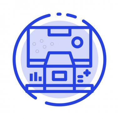 Kabin, Merkez, Kontrol, Panel, Oda Mavi Noktalı Çizgi Simgesi