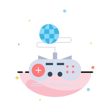 Oyun, oyun, internet, multiplayer, online düz renk simgesi Vect