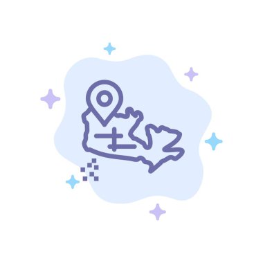 Kanada, Harita, Soyut Bulut Arka Plan Üzerinde Konum Mavi Simge