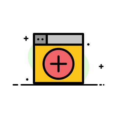 Ekle, Pencere, Yeni, Grafik, App Business Flat Line Dolu Simge 