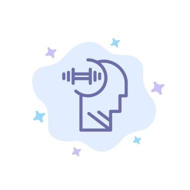 Eğitim, Brian, Dumbbell, Soyut Bulut Geri Kafa Mavi Simge