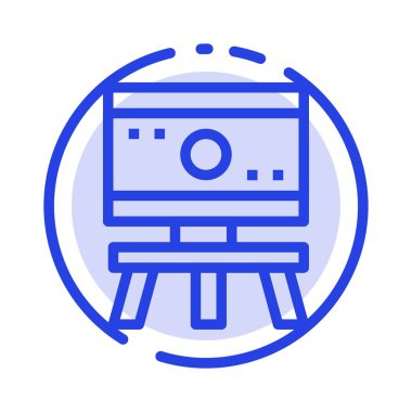 Atom, Pano, Bilim, Uzay Mavisi Noktalı Çizgi Simgesi