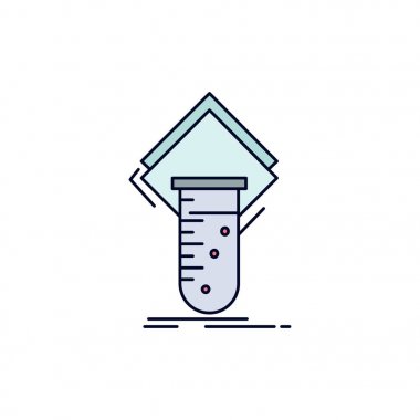 Kimya, laboratuvar, çalışma, test, Test Düz Renk Simge Vektör