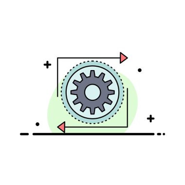 İş, dişli, yönetim, işletme, süreç Düz Renk Simge V