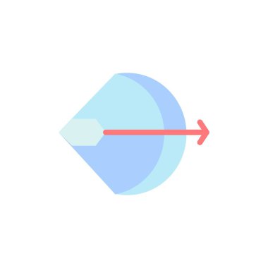 Amaç, Okçuluk, Ok, Yay, Düz Renk Simgesi vur. Vektör simgesi ba