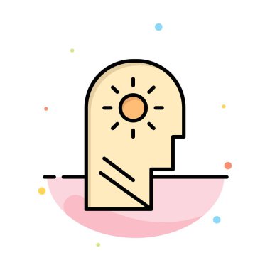 Beyin, Kontrol, Zihin, Soyut Düz Renk Simge Şablonu Ayarı