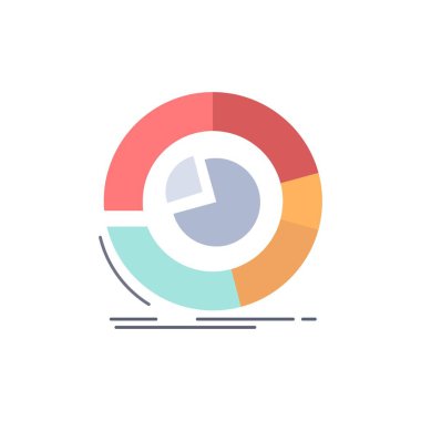 Analiz, analitik, iş, diyagram, pasta grafiği düz renk ICO