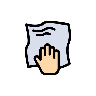 Temizlik, El, Ev Işi, Ovmak, Düz Renk Simgesi Fırçalayın. Vektör simgesi afiş Şablonu