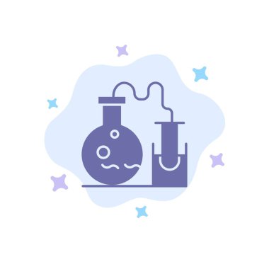 Tüp, Flask, Lab, Soyut Bulut Arka Plan Bilim Mavi Simge