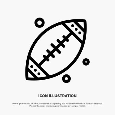 Top, Futbol, Spor, Abd Line Icon Vektör