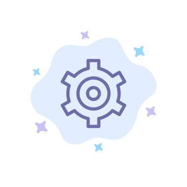 Soyut Bulut Arka Planında Dişli, Ayar, Dişli mavi simgesi