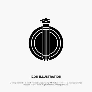 Başarı, Derece, Bonus, Lisansüstü katı Glyph Icon vektör