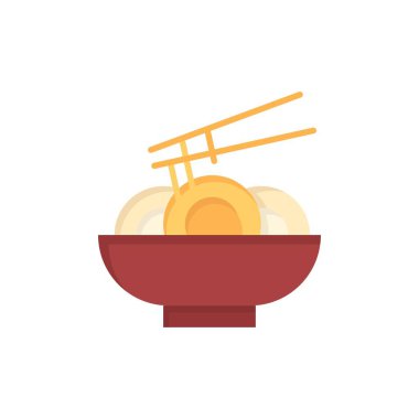 Erişte, Gıda, Çin, Çin Düz Renk Simgesi. Vektör simgesi banne