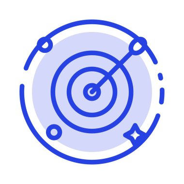 Hedef, Amaç, Ok Mavi Noktalı Çizgi Simgesi