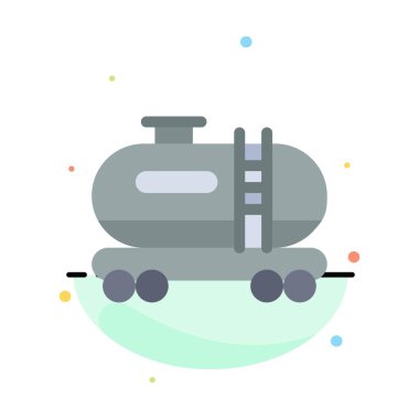 Yağ, Tank, Kirlilik Soyut Düz Renk Simgesi Şablonu