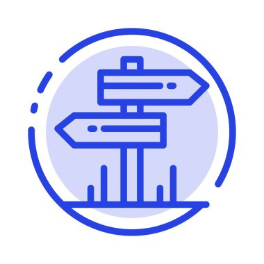 Yön, Otel, Motel, Oda Mavi Noktalı Hat Hattı Simgesi