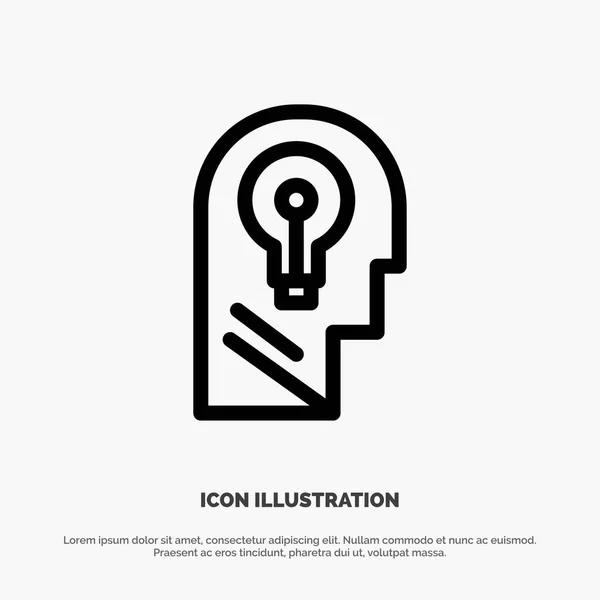 Business, kopf, idee, geist, think line icon vector — Stockvektor