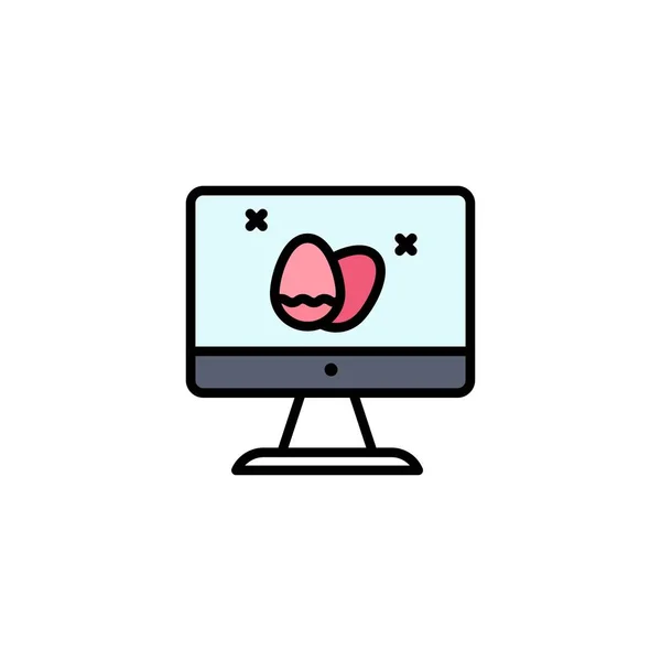 Šablona pro sledování, obrazovku, vajíčko a velikonoční obchodní logo. Plochá barva — Stockový vektor