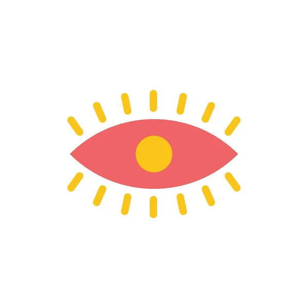 Eye, Eyes, Watch, Design Flat Color Icon (dalam bahasa Inggris). Banner ikon vektor Te - Stok Vektor