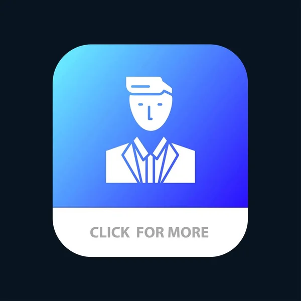 Chefe, Ceo, Chefe, Líder, Mr Mobile App Button. Android e IOS G — Vetor de Stock