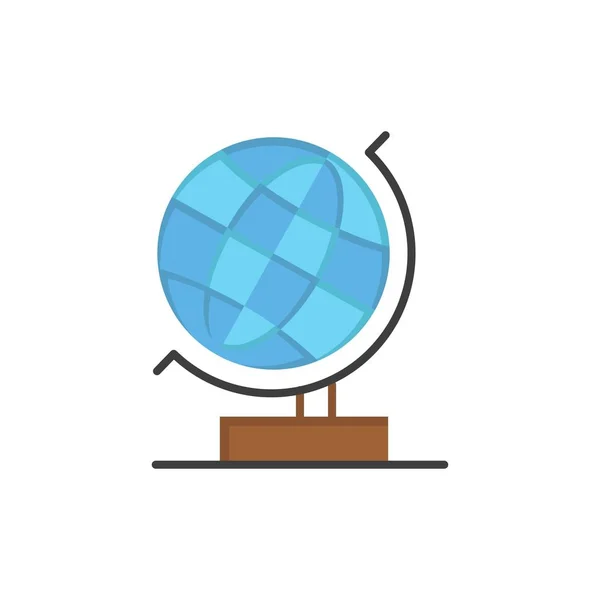 World, Office, Globe, Web  Flat Color Icon. Vector icon banner T — Stock Vector