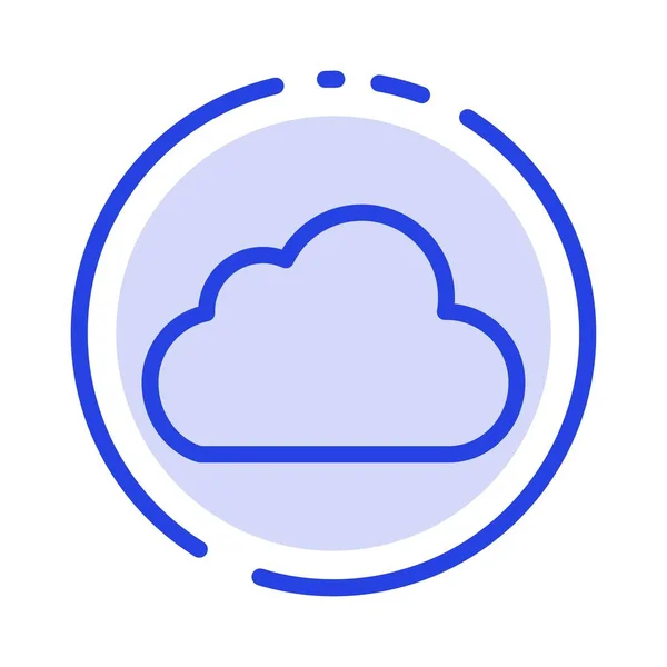 Cloud, Data, Storage, Cloudy Blue Dotted Line Icon — стоковый вектор