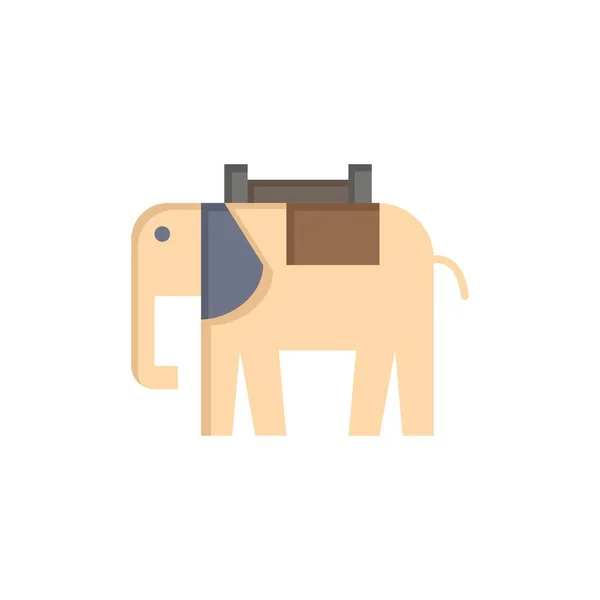 Африка, Анимал, Слон, Индийская Плоская Цветная Икона. Значок вектора b — стоковый вектор