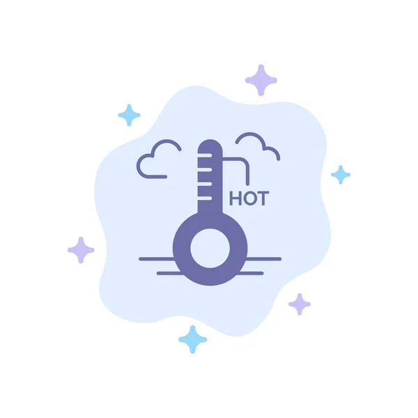 Temperatura, Caliente, Clima, Actualización Icono Azul en Nube Abstracta Ba — Vector de stock