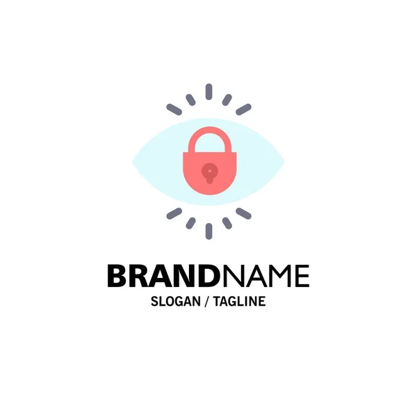 Eye, Internet, Security, Lock Business Logo Template. Flat Color — Stock Vector