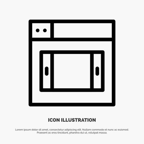 Web, Design, Mobile Line Icon Vector — Stock Vector