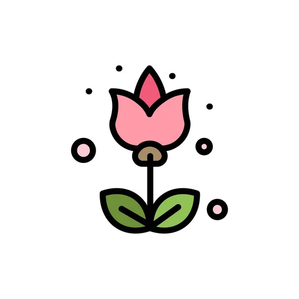 Flor, Flora, Floral, Flor Icono de Color Plano. Vector icono bann — Vector de stock