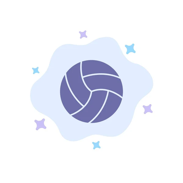 ボール、ボレー、バレーボール、抽象的な雲の背中にスポーツブルーアイコン — ストックベクタ