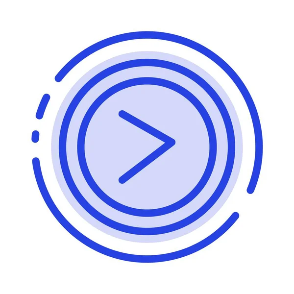 Flèche, Interface, Droite, Icône de ligne pointillée bleue utilisateur — Image vectorielle
