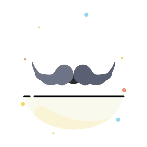 Bigote, Hipster, movember, macho, hombres Color plano icono Vector — Archivo Imágenes Vectoriales