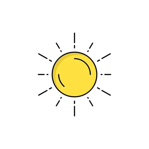 Sonne, Weltraum, Planet, Astronomie, Wetter flache Farbsymbolvektor — Stockvektor