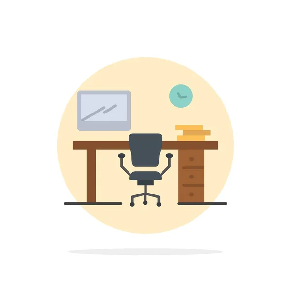 Kantoor, ruimte, stoel, kantoor tafel, kamer abstracte cirkel Backgro — Stockvector