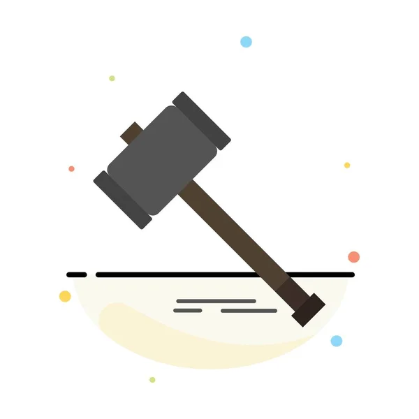 Cselekvési, árverés, bíróság, Gavel, Hammer, Law, jogi absztrakt Flat — Stock Vector