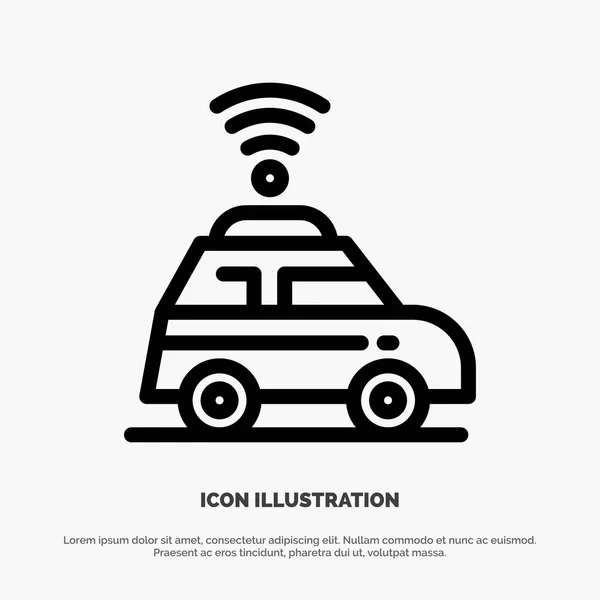 Car, Location, Map Line Icon Vector