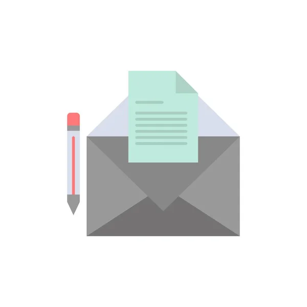 E-post, meddelande, Fax, bokstaven platt färg ikon. Banderoll för vektor ikon — Stock vektor