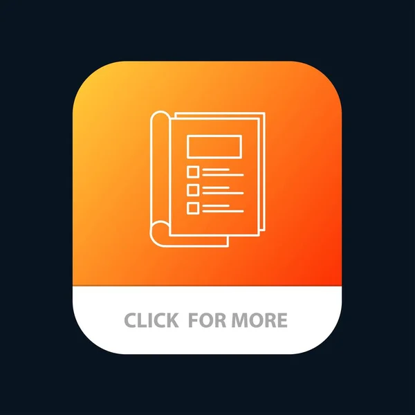Buch, Bundle, Layout, App-Taste für mobile Berichte. Android und iOS — Stockvektor