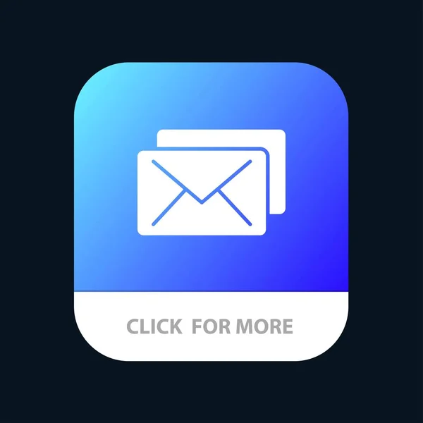 Business, Mail, Message Bouton d'application mobile. Glyphe Android et IOS — Image vectorielle