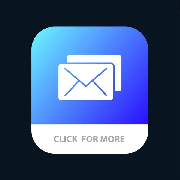 Negocio, Correo, Mensaje Botón de aplicación móvil. Glifo de Android e IOS — Vector de stock
